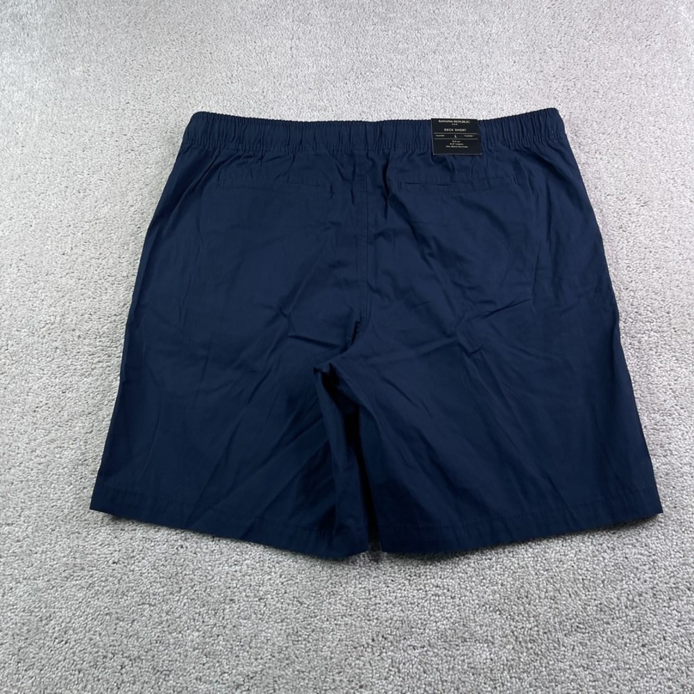 NEW Banana Republic Deck Short Mens Large Navy Blue Elastic Waist Casual Summer